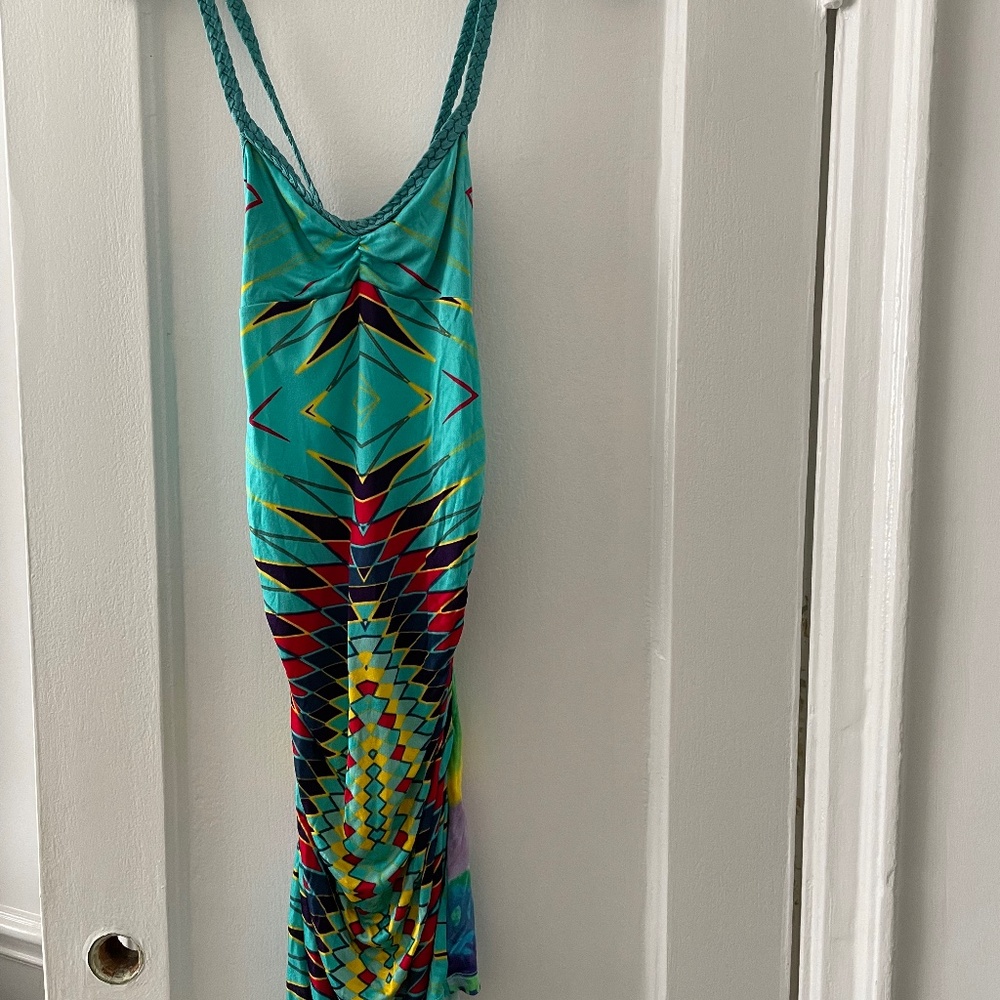 Custo Barcelona  viscose print silk dress